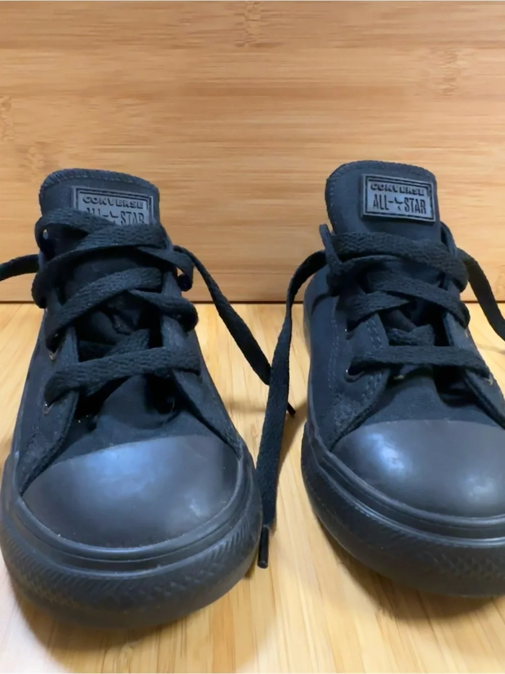 Converse Kids Black on Black Low Top Sneakers
